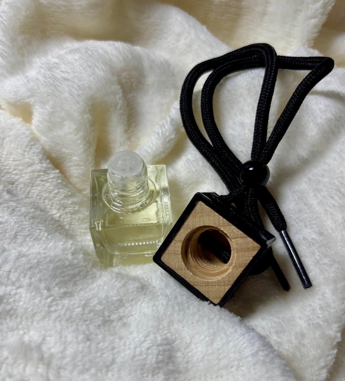 Luxury Car Diffuser | Glass Bottle with Black Lid | Long-Lasting Fragrance