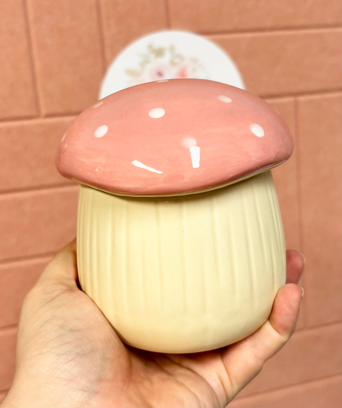 Pink Mushroom Wax Melt Burner | Ceramic Toadstool Wax Melter
