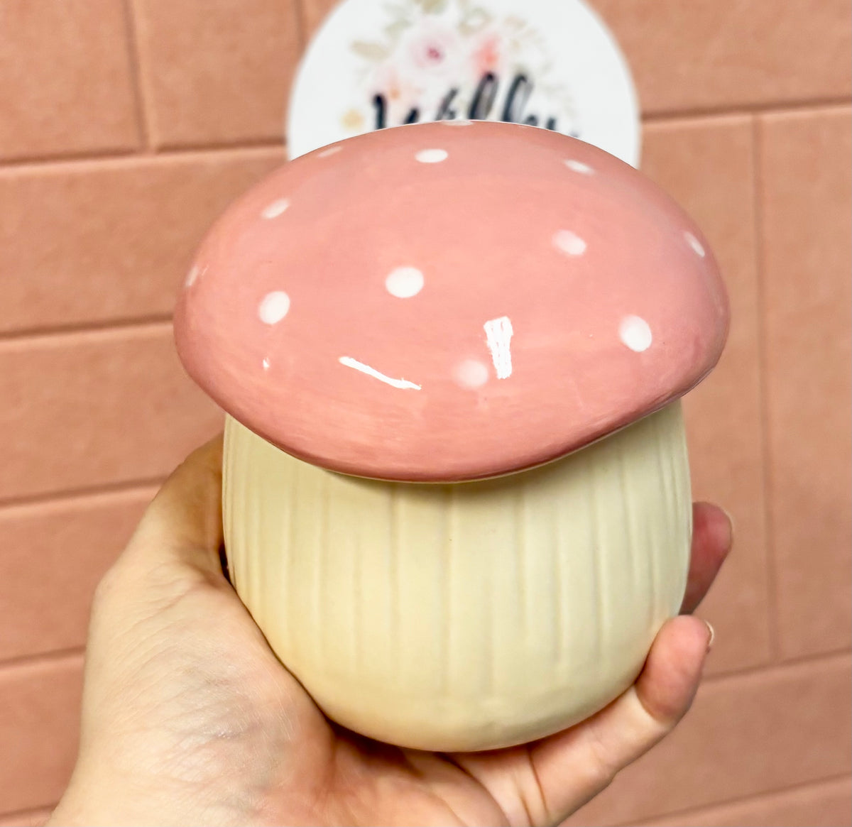 Pink Mushroom Wax Melt Burner | Ceramic Toadstool Wax Melter