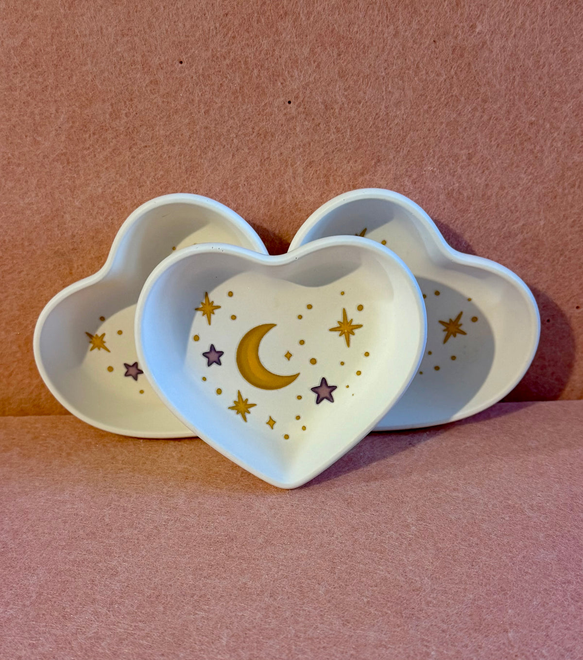 Moon & Stars Heart Trinket Tray