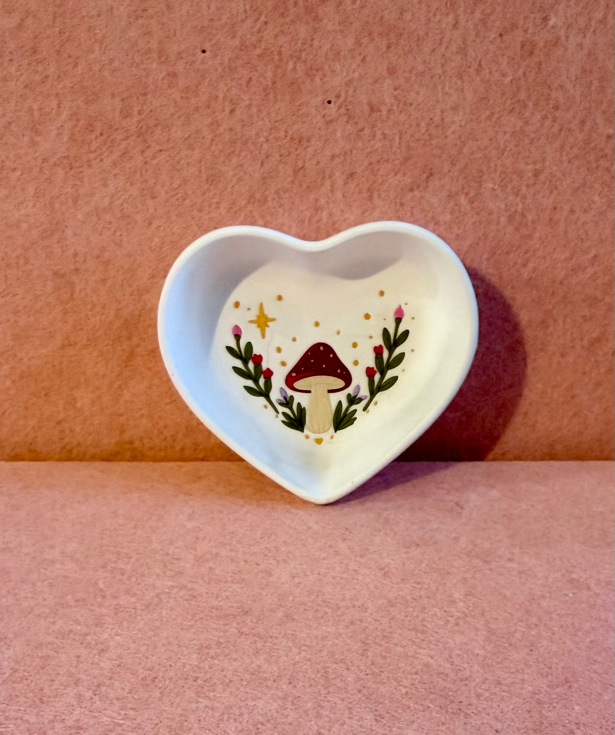 Woodland Mushroom Heart Trinket Tray