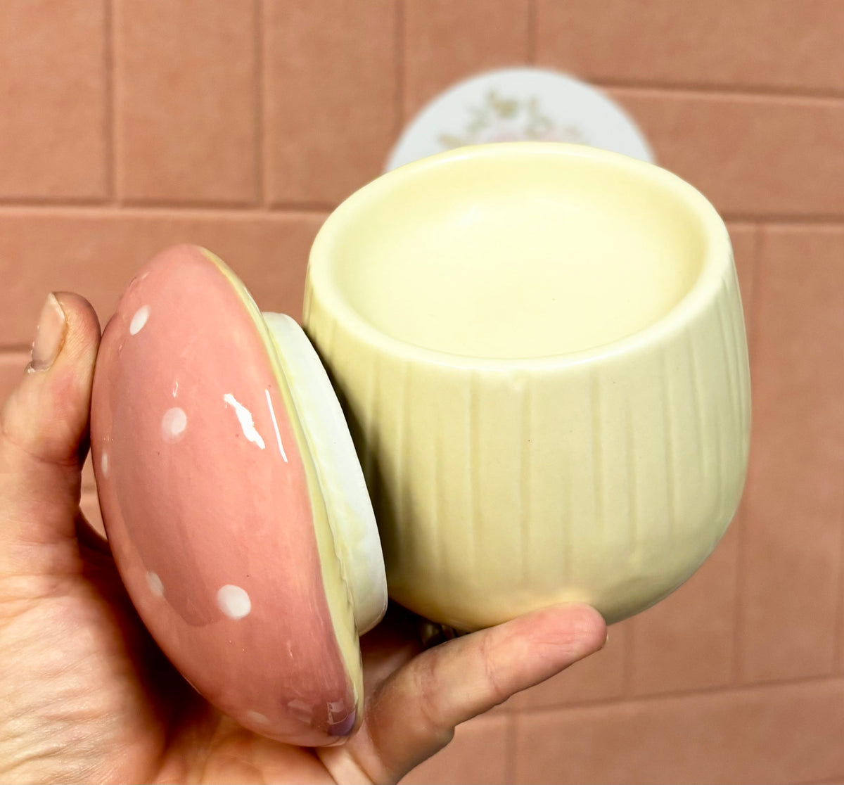 Pink Mushroom Wax Melt Burner | Ceramic Toadstool Wax Melter