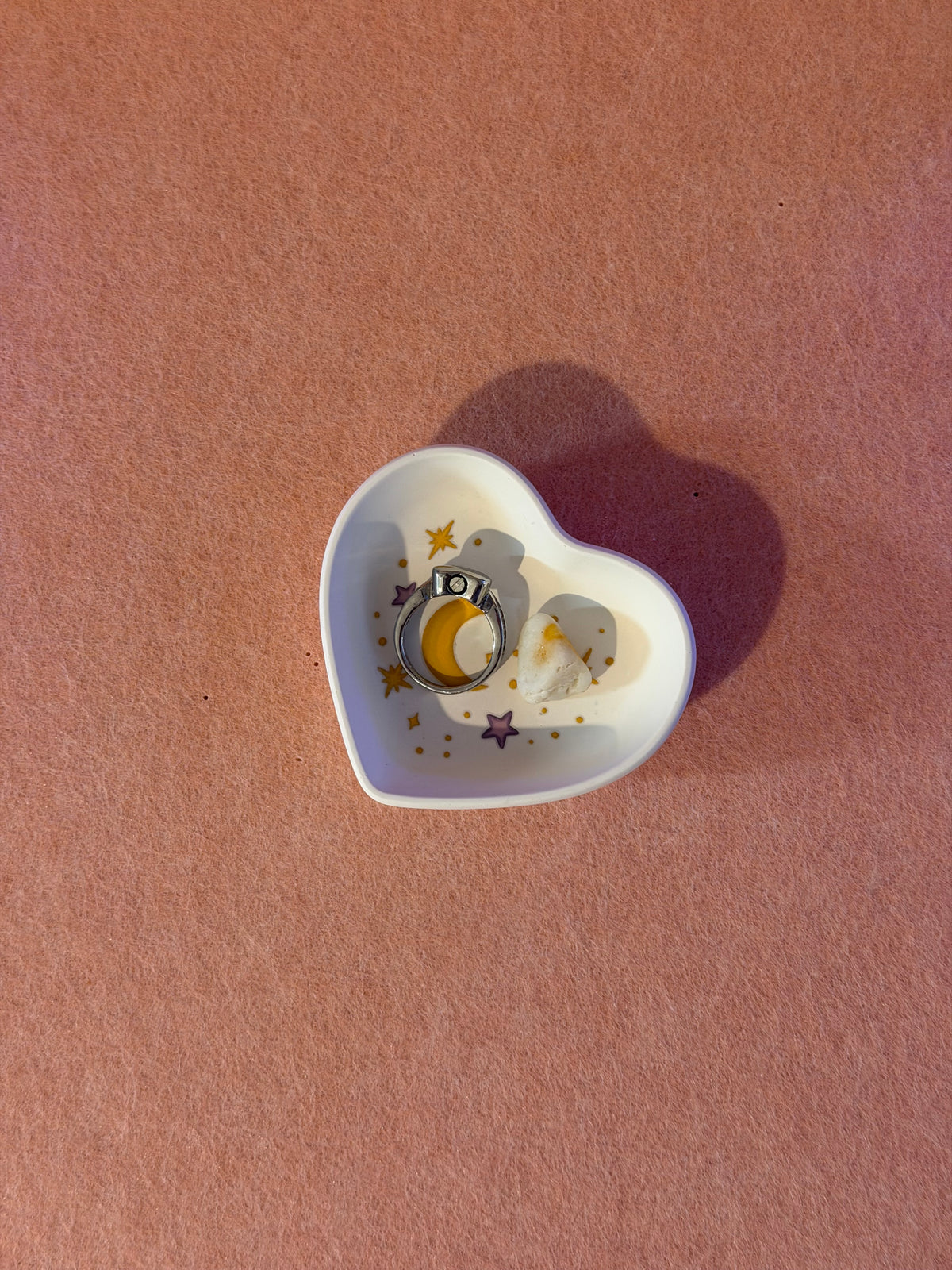 Moon & Stars Heart Trinket Tray