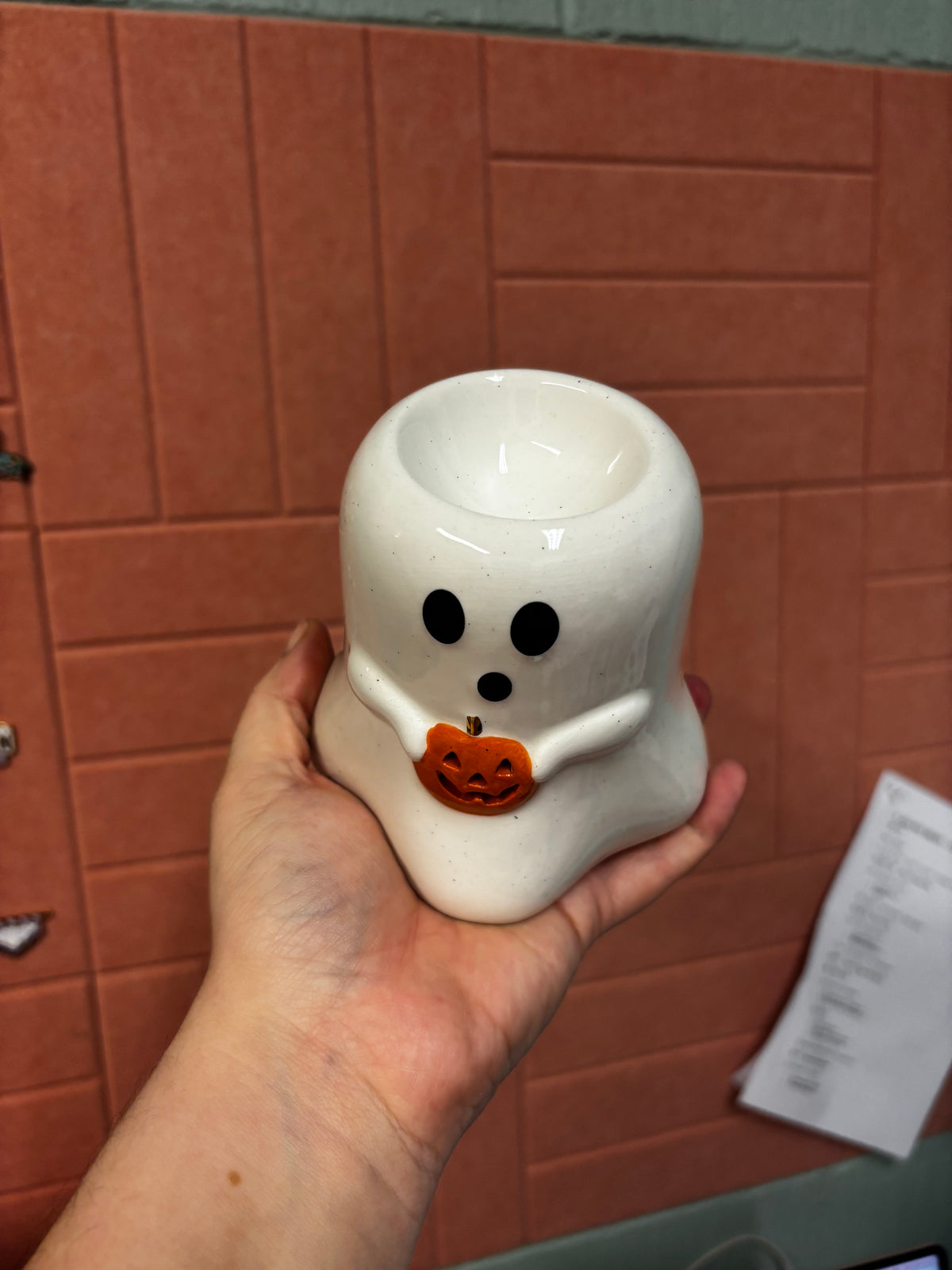 Ghost Halloween Wax Melt Burner | Ceramic Pumpkin Ghost Wax Melter