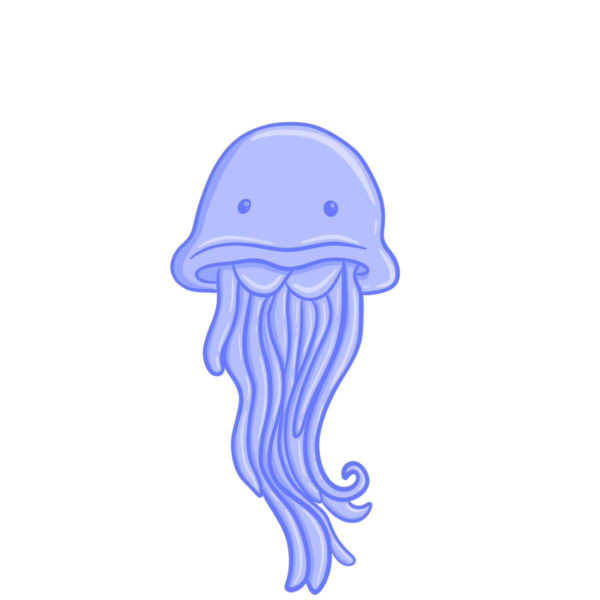Blue Jellyfish Vinyl Sticker